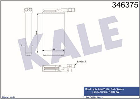 Kale 346375 Kalorifer Radyatörü Tempra 1.6 S SX SXa 60805074