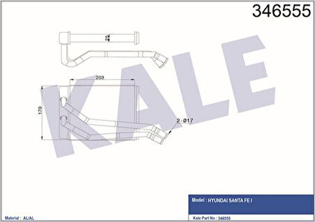 Kale 346555 Kalorifer Radyatörü Santa Fe 2000-207x165x26 9722726000