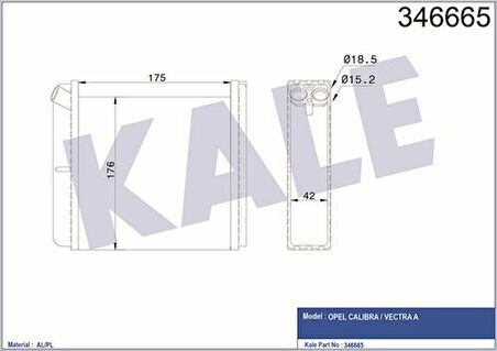 Kale 346665 Kalorifer Radyatörü Vectra A Calibra 1843105
