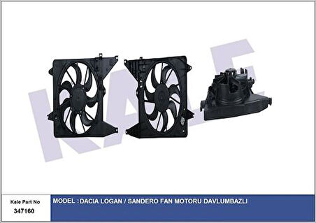 Kale 347160 Fan Motoru Davlumbazlı Logan Sandero Euro 5 214814342R