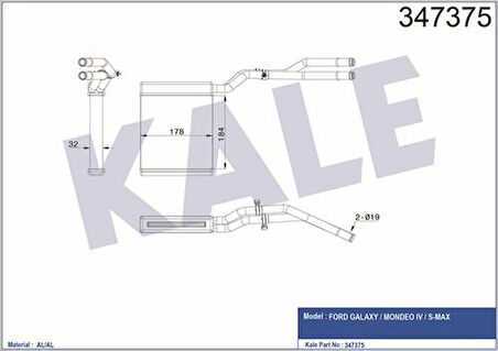 Kale 347375 Kalorifer Radyatörü Mondeo IV 07-14 S Magalaxy 06-14 6G9118B539CC