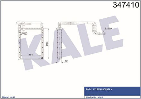 Kale 347410 Kalorifer Radyatörü Hyundai Sonata 2005-2009 971383K000