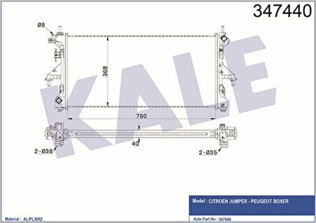 Kale 347440 Motor Su Radyatörü Boxer Jumper Ducato III 3.0HDI 11-F1A F1C 1362917080