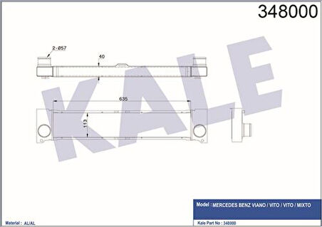 Kale 348000 Turbosarj Radyatörü Viano W639 03-Vito W639 03- 6395010201