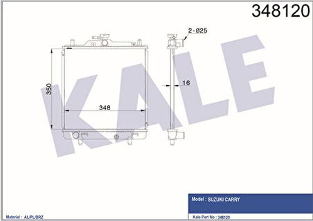 Kale 348120 Motor Su Radyatörü Suzuki Carry 1.3 16V 1999-Manuel Vites 1770060H50