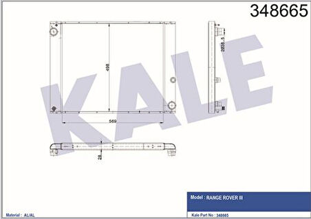 Kale 348665 Motor Su Radyatörü Range Rover 3.0 Dizel PCC000840