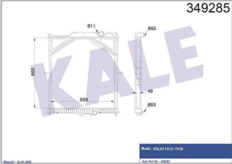 Kale 349285 Su Radyatörü Volvo FH 12 400 480 520 2003 Sonrası Fh12 98 Sonrası Fh16 1993 Sonrası (Çerçeveli) (Mt) 20536948