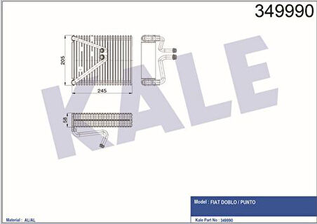 Kale 349990 Evaporator Doblo 1.2-Punto 46722960