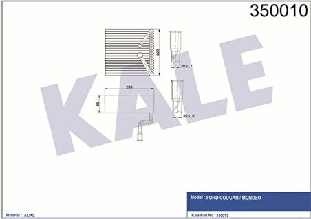 Kale 350010 Evaporator Cougar Mondeo 1S7H19850CA