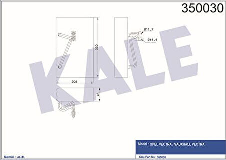 Kale 350030 Evaporator Vectra -Vauxhall Vectra 1618055