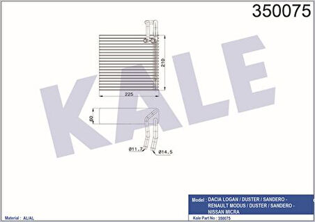 Kale 350075 Evaporator Micra Lhd 27280AX100