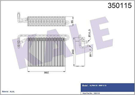 Kale 350115 Evaporator BMW E46 X3 E82 64118372772