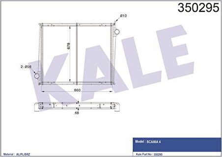 Kale 350295 Su Radyatörü Scania 4 Serisi 94 114 124 144 1995 ve Sonrası (Çerçeveli) (Mt) 570468
