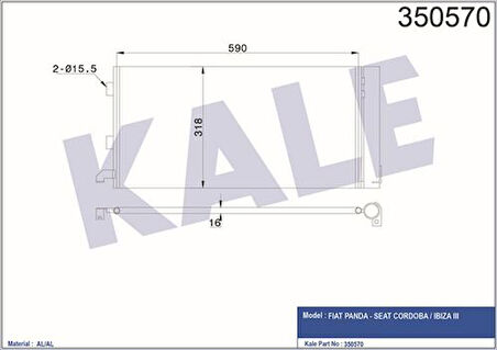 Kale 350570 Kondenser Al Pl Brz Panda-Cordoba-Ibiza III 51782753