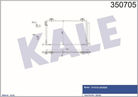 Kale 350705 Klima Radyatörü Avensis 2.0 2.4 03-650x390x15 8845005120
