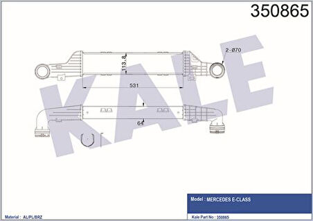 Kale 350865 Turbosarj Radyatörü E-Serisi W210 99-02 S210 99-02 2105002100