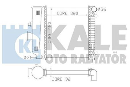 Kale 351400 Motor Su Radyatörü Klimasız W202 93-00 S202 96-01 W210 97-02 S210 96-01 2025002003