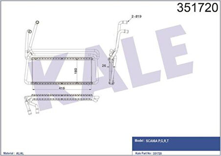Kale 351720 Kalorifer Radyatörü Scania P.G.R.T.-Seri 04- 1772717