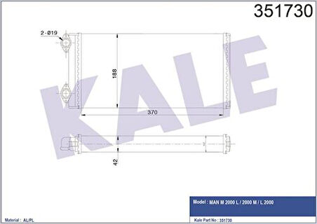 Kale 351730 Kalorifer Radyatörü MAN 12.153 163-95 D0823 81619010065