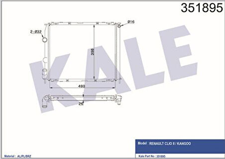 Kale 351895 Motor Radyatörü 7700430143
