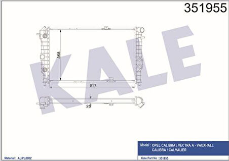 Kale 351955 Motor Su Radyatörü Manuel Vectra A Mekanik 3096385