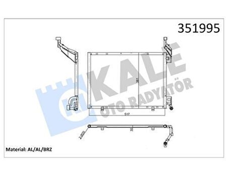 Kale 351995 Klima Radyatörü Kondenser Ford B Ma08-Fiesta 12-17 Courier 14- AV1119710GB