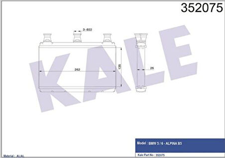 Kale 352075 Kalorifer Radyatörü BMW E60 E63 E63 64116933922