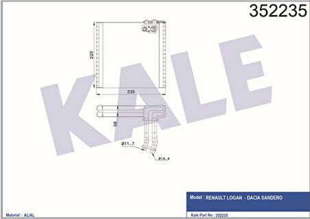 Kale 352235 Evaporator Logan Sandero 352235