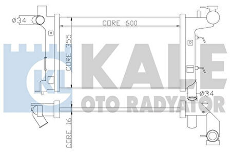 Kale 352700 Motor Su Radyatörü Corolla VVT I 01-Otomatik Vidalı Geçmeli 600x355x16 164000D120