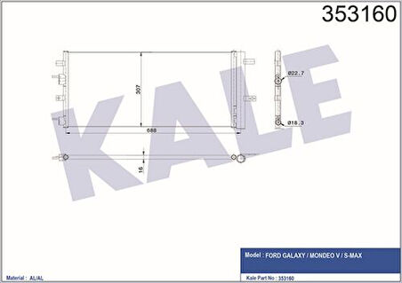 Kale 353160 Klima Radyatörü Kurutucu IIe Ford Galaxy Mondeo V S Ma2.0 TDCI 15-At Mt DG9H19710AE