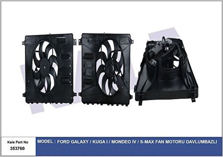 Kale 353760 Fan Motoru Davlumbazlı Ford Galaxy Kuga I 08-13 S Ma08 Mondeo 07-14 2.0 TDCI 6G918C607PE