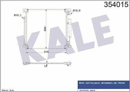 Kale 354015 Klima Radyatörü Mitsubishi L 200 2.4 4x4 2016- 6000607000