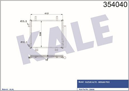 Kale 354040 Kondenser Al Al Alto-Nissan Pixo 95310M68K00