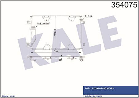 Kale 354075 Kondenser Al Al Grand Vitara 9531065D20