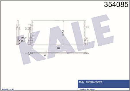 Kale 354085 Klima Radyatörü Aveo T300 1.4 16V 96945774