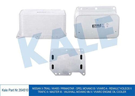 Kale 354510 Yağ Soğutucu Nissan XTrail Nv400 Primastar Renault Trafic II Master III Koleos II 8201005241