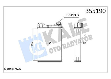 Kale 355190 Kalorifer Radyatörü Fiat Punto-Zastava 9 46770806