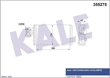 Kale 355275 Kalorifer Radyatörü Iveco Eurocargo I-III 98418409