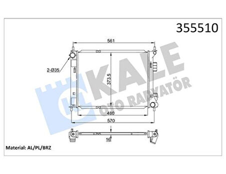 Kale 355510 Motor Su Radyatörü Hyundai ix20-Kia Venga 253101P600