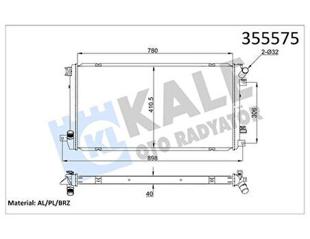 Kale 355575 Motor Radyatörü Nissan Interstar Opel Movano Renault Master II Vauxhall Movano Radyatör 7701066109