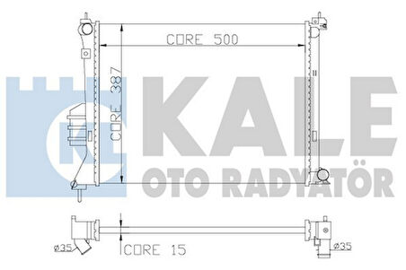Kale 358600 Motor Su Radyatörü i20 1.2-1.4 Benzinli 2008-2014 Manuel Vites 500x388x16 253101J000