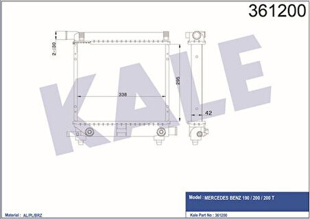 Kale 361200 Motor Su Radyatörü Klimasız Otomatik Şanzıman 190 W201 85-93 W124 86-92 S124 86-89 2015003803