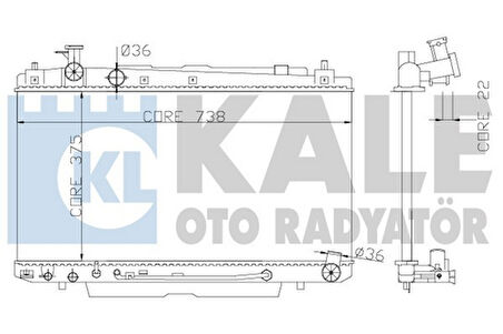 Kale 366100 Motor Su Radyatörü Toyota RAV4 2000 2005 Otomatik Vites 375x738x26 1640028500