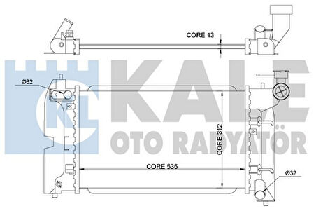 Kale 366200 Motor Su Radyatörü Corolla VVT I 02-07 Manuel 536x312x13 164000D120