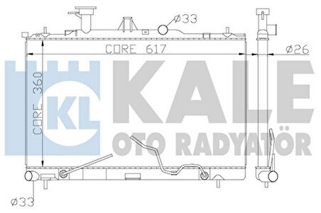 Kale 369700 Motor Su Radyatörü Hyundai Matrix 1.5 CRDI 2006-Otomatik 360x618x22 2531017630