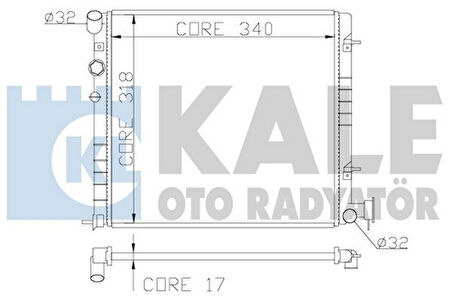 Kale 372500 Motor Su Radyatörü Hyundai Accent 1.3 1.5 00 05 Manuel 335x317x16 2531025050