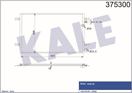 Kale 375300 Klima Radyatörü A6 3.0TDI Quattro 05-10 4F0260401E