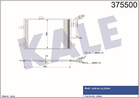 Kale 375500 Klima Radyatörü A6 Allroad 02-05 641x409x15 4B0260403D