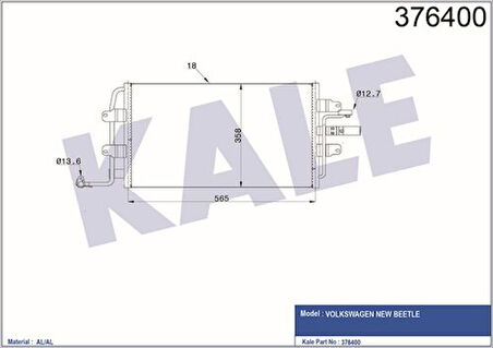 Kale 376400 Klima Radyatörü Beetle 1.6L 16V 1.8T 11.9TDI 2.0I 3.2I 98 01 Oto Mek Şanzıman 1C0820413