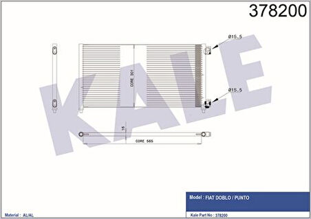 Kale 378200 Klima Radyatörü Doblo 1.3 1.9 JTD D 01-Punto 1.2 99-9 46821270